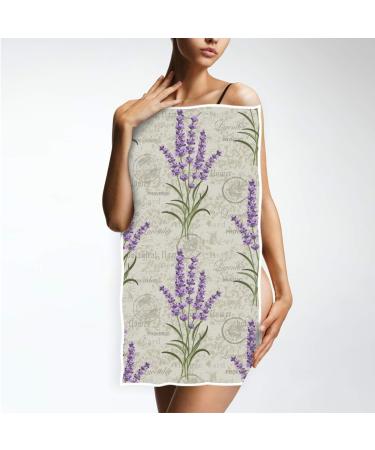 Retro Lavender Stamp Purple Hand Towel 16x30 - Ultra Soft & Absorbent, Grungy Floral Design for Bathroom & Kitchen Decor - Buy Online on SooperMarket.com
