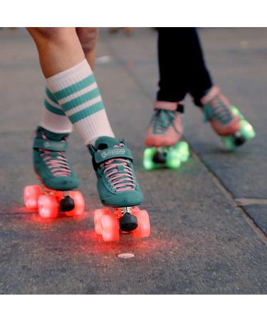 Bont Glow Light Up LED Quad Roller Skate Wheels - 62x35mm 83A - Pack of 4 (Misty Teal) - Buy Online on SooperMarket.com
