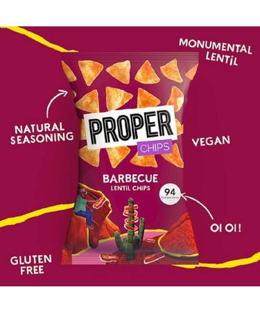 PROPERCHIPS Barbecue Lentil Chips 85g - Vegan Gluten-Free Snack, Sharing Bag - Pack of 1 - Buy Online on SooperMarket.com
