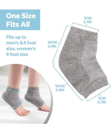 Hilph Gel Heel Socks - Moisturizing Open Toe Foot Care for Cracked Dry Heels - 2 Pairs Gray - Ideal for Men & Women - Buy Online on SooperMarket.com