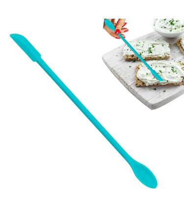 Anti-brewing stamp wax scraps silicone double-end spatula cooking utensils cosmetic needs versatile silicone double-end spatula ideal for cooking and for cosmetics mint green