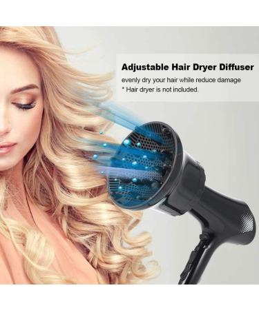Adjustable Universal Hair Diffuser Nozzle for Natural Curly Wavy Hair - Black - Buy Online on SooperMarket.com
