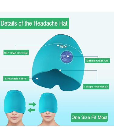 Migraine Relief Cap Reusable Cold Hot Therapy Migraine and Headache Relief Cap Single-Sided Gel Ice Hot Head Wrap for Chronic Migraine Tension Headache Sinus Stress Puffy Eyes (Blue) - Buy Online on SooperMarket.com