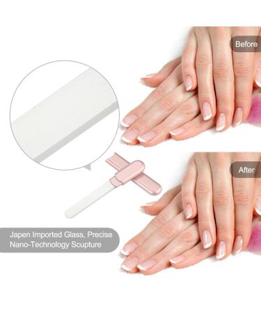 Premium Glass Nail File with Case - Crystal Diamond Salon Quality Beauty Nail Buffer for Natural and Acrylic Nails - Perfect Christmas Gift for Men and Women - Apricot - Buy Online on SooperMarket.com