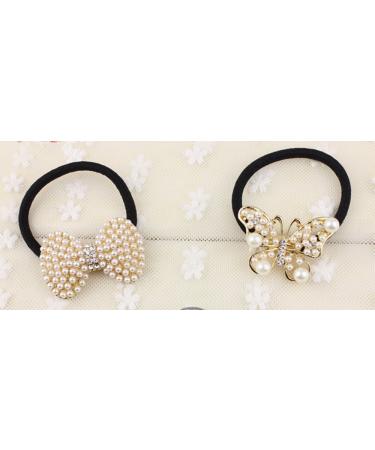 Cuhair Hair Scrunchies for Girls - 6 Pack Assorted Designs with Pearls & Crystals | International Shipping - Buy Online on SooperMarket.com