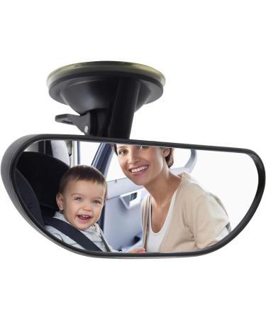 Baby Backseat Mirror - 360 Rotatable Rearview Safety Mirror with Adjustable Angle and Suction Cup - Black - Buy Online on SooperMarket.com