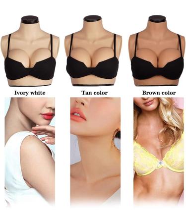 Buy SALANE Silicone Breast Plate - Realistic Brown C Cup Fake Breasts for Drag Queens & Crossdressers | International Shipping Available - Buy Online on SooperMarket.com