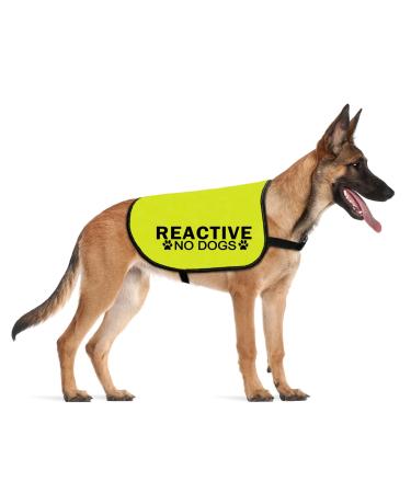 CENWA Reactive Dog Jacket Vest Do Not Pet Reactive No Dogs Service Dog Slogan Warning Vest (NO DOGS Reactive L EU)