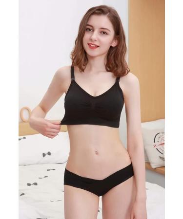 Dreamburn Maternity Nursing Bra XL - Seamless Wireless Comfort for Breastfeeding - 4 Row Hook Adjustment - Removable Spill Prevention Pads - Includes Extenders - 2 Black Pack - Buy Online on SooperMarket.com