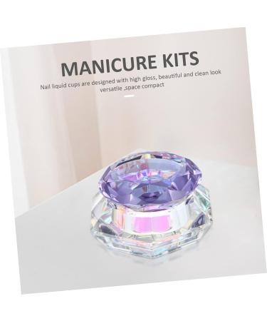 minkissy Nail Art Crystal Cup Cosmetics Cover Glass Purple Manicure 6.5x8cm Purple - Buy Online on SooperMarket.com