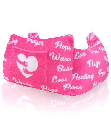 Mastectomy Pillow - Post Surgery Pillow,Breast Cancer Gifts for Women After Surgery Pillow for Breast Reduction Masectomy Patient Recovery,Sleeping Seatbelt Protection,Heart Surgery Pillow with Pocket Pink Flower