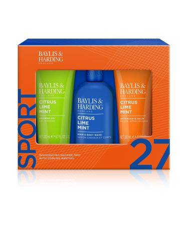 Baylis & Harding Citrus Lime & Mint Men's Invigorating Shower Trio Gift Set (Pack of 1) - Vegan Friendly
