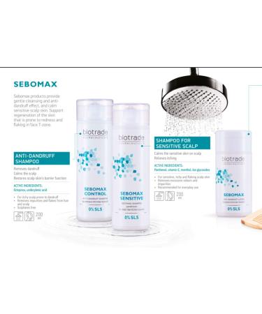 Sebomax Control Anti-Dandruff Shampoo 200 ml - Soothes Irritated Scalp Clears Dandruff & Impurities | SLS/SLES Free - International Shipping - Buy Online on SooperMarket.com