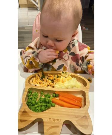 Nohla Luna The Unicorn Bamboo Baby Weaning Suction Plate - Spill-Proof 100% Bamboo & FDA Silicone - Pink - Ideal from 6 Months - Buy Online on SooperMarket.com