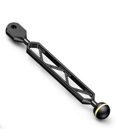 Seafrogs 8.9"/22.64cm Aluminium Alloy Underwater Extension Mount Arm 1" Ball to YS Head Adapter Clip Arm Underwater Lighting System Connector Arm for Strobe/Video Light/Diving Camera Tray (AM-6)