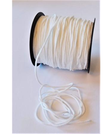 AMAZING UNIVERSE 110 Yard 1/8 Inch Elastic Strap Earloop Cord Round Ear Tie Rope Handmade String Stretchy Rope for Crafts DIY Sewing White(3mm) White 3mm