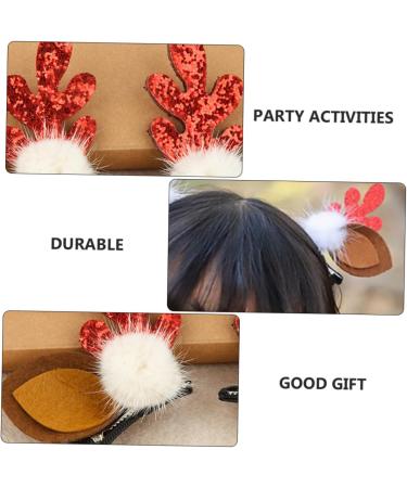 ABOOFAN 4 Pairs Christmas Antler Hair Christmas Hair Barrettes Reindeer Hair Accessory Reindeer Cosplay Clip Hair Clips for Kids Christmas Hair Pin Antlers Flocked Plastic Woman Cute - Buy Online on SooperMarket.com