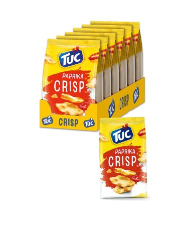 Tuc Crisp Paprika 6 x 100g I Salzb ck Large pack I crispy baked cracker with paprika taste i extra thin and crispy paprika 600 g (1 Pack)