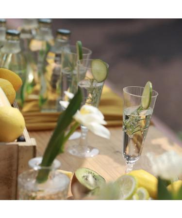 100 Pcs Disposable Clear Champagne Flutes - 5oz Plastic Wine Glasses for Party Wedding - Assemble Plastic Champagne Cups - Cocktail Cups - Buy Online on SooperMarket.com