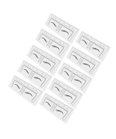PLAFOPE 10pcs Eyebrow Design Ruler Shape Eyebrow Shaping Template Drawing Tool Makeup Tools Disposable