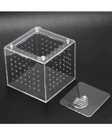 Acrylic Reptile Breeding Box Transparent Live Food Storage Insect Viewing Box for Spider Crickets Snails Hermit Crabs Tarantulas Geckos 3.9x3.9x3.5inch - Buy Online on SooperMarket.com