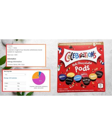 Temas Celebrations Hot Chocolate Pods Gift Set includes Celebrations Hot Chocolate pods (8 pods) Short Bread Biscuit Marshmallows Reusable Coffee Cup & Sleeves Hot Chocolate Stirrers |Easter - Buy Online on SooperMarket.com