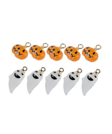TEHAUX 10pcs Diy Material Halloween Pumpkin Charms Halloween Jewelry Charms Pumpkin Charms for Bracelets Necklace Charms Pumpkin Necklace Charm Bracelet Charms Iron Frosted Craft Supplies