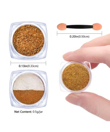 Yagoyan 10 Jars Chrome Nail Powder Kit - Holographic Chameleon Pigments | Nail Art Glitters for Mirror Effect | Eyeshadow Applicators - Buy Online on SooperMarket.com