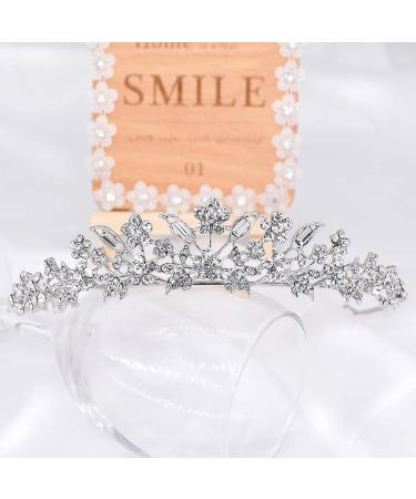 Rhinestone Crystal Tiara Headband Queen Princess Crown for Women - Silver - Buy Online on SooperMarket.com