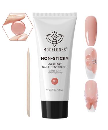 modelones Solid Builder Gel for Nails Non-Sticky Poly Gel Upgraded Nail Extension Nude Hard Gel for Nails 3D Gel Nail Art Sculpting Gel Molding Gel Beginners-friendly 50g