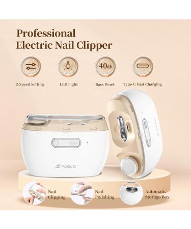 Electric Nail Clipper Nail Trimmer Nail Polisher 2 in-1 Automatic Nail Clipper 2 Speed Fingernail Clippers Nail File with Light Women Manicure Set Nail Clippers for Baby Kids Seniors Weak Hands Mjq-fu0913-01 - Buy Online on SooperMarket.com
