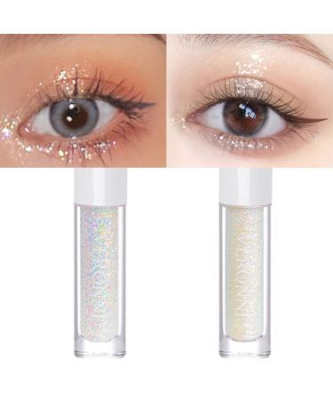 CHARMFORYOU Liquid Glitter Eyeshadow 2pcs Glitter Eyeshadow Makeup Kit Shimmer Liquid Eye Shadow Stick Waterproof Long Lasting Shiny Colorful Glitter Eye Shadow for Women Girls(0103)
