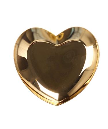 Bodhi2000 Nail Art Plate Stainless Steel Heart Shape Nail Polish Palette Nail Polish Palette Polish Mix Palette Manicure Tool Golden