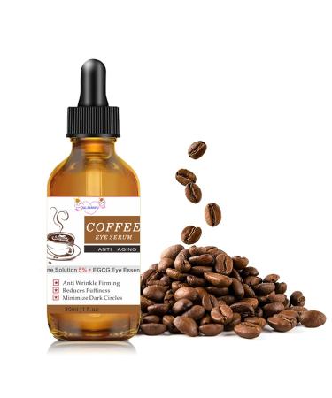 Coffee Under Eye Serum Under Eye Cream for Reduce Dark Circles & Under Eye Puffiness Anti Aging Wrinkles Eye Bags and Fine Lines Dark Circles Under Eye Treatment for Women 30ml