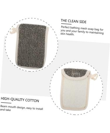 PLAFOPE 2pcs Black Linen Soap Bag Soap Mesh Pouch Bar Soap Pouch Drawstring Soap Bag Soap Mesh Holder Flax - Buy Online on SooperMarket.com