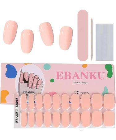 Ebanku 20pcs UV Gel Nail Film - Nude Pink Self-Adhesive Nail Stickers & Foil with Nail File for Women & Girls - Perfect for Nail Decoration - Buy Online on SooperMarket.com
