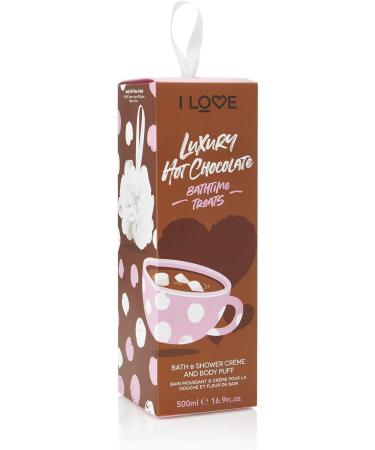 I Love Cosmetics | Hot Chocolate Bathtime Treats | Contains A Luxury Scented Hot Chocolate Bath and Shower Gel - 500ml Along With An Exfoliating Body Puff - Buy Online on SooperMarket.com