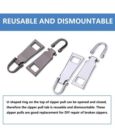 Metal Zipper Pull Replacement - Black Zipper Handle Fixer for Luggage, Suitcase, Backpack, Jacket, Bags, Coat, Boots - Buy Online on SooperMarket.com