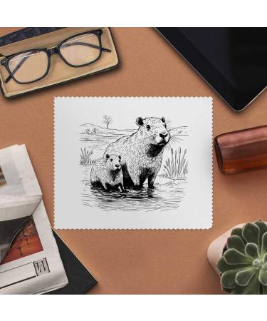 2 x Capybaras in The River Microfiber Glass Cleaning Cloths - High-Quality Eco-Friendly Perfect for Streak-Free Shine - Buy Online on SooperMarket.com