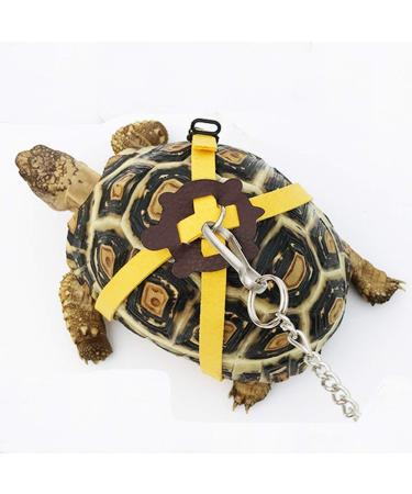 Ebamaz Leather Harness Strap for Tortoise Turtle Leash Pet Walking Lead Control Rope Chest Collar (M)