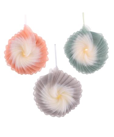 NOLITOY 3 Pcs Two- Ball Bath Sponge Natural Sponge for Women Body Wash Native Mesh Bath Ball Body Sponge Bathroom Accessories Back Loofah Plastic Fiber Scrubber 1 Count (Pack of 1)
