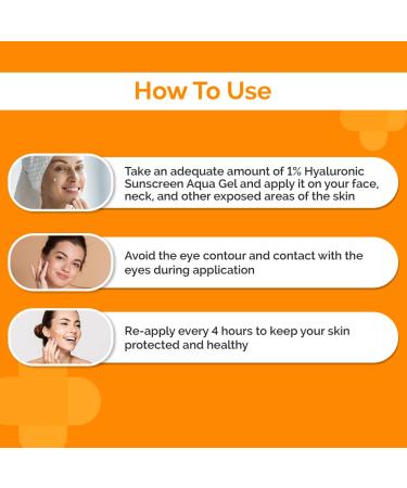 1% Hyaluronic Sunscreen Aqua Gel SPF 50 | Broad Spectrum UVA/B & Blue Light Protection | Lightweight Quick Absorbing | Vitamin E | 50g - Buy Online on SooperMarket.com