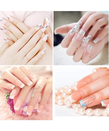 French Nail Tips 500pcs Half Cover False Nails with Box - 10 Sizes | Natural Acrylic Nail Tips for Salon and DIY Nail Art - Buy Online on SooperMarket.com