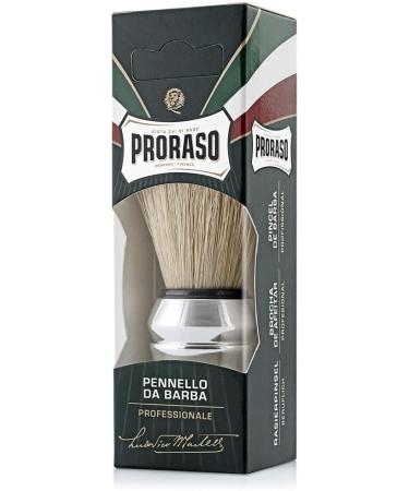 Proraso Green Line Shaving Brush - Natural Bristle Chrome-Plated Handle Pack of 4 | International Shipping Available - Buy Online on SooperMarket.com
