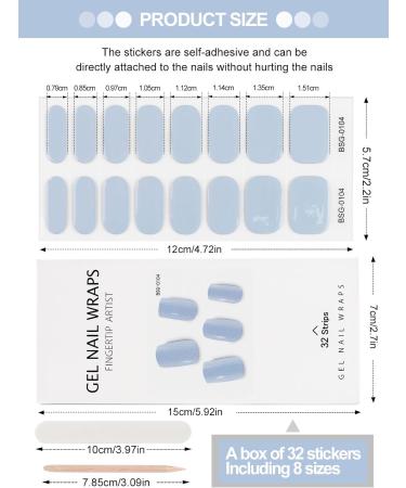 Kalolary 32PCS Cured Gel Nail Polish Strips Adhesive Full Wrap Gel Nail Art Sticker Waterproof Gel Nail Wrap Stickers with Nail File and Stick(UV/LED Lamp Required) (Grey) - Buy Online on SooperMarket.com