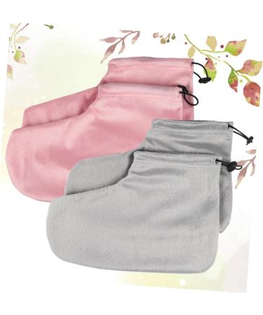 Amosfun 2 Pair Paraffin Wax Warmer Paraffin Wax Booties Paraffin Bath Liners Wax Foot Covers Moisturizing Booties Hot Spa Wax Foot Moisturizing Socks Cotton Foot Strap Foot Bag Heel Work 28x20cm Pink - Buy Online on SooperMarket.com