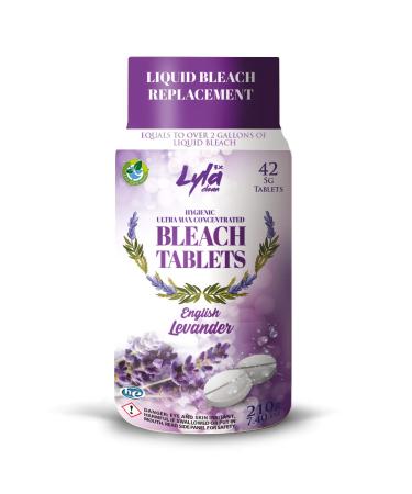 Ultra Max Concentrated Water Activated Bleach Tablets for Laundry and Cleaning. 42 Tablets 7.4 OZ Phosphate Free Replaces Liquid Bleach (English Lavender)