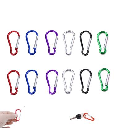 Enlace carabiner hook Small mini carabiner key rang 12 pieces carabiner aluminum snappy hooks carabiner colorful 46mm carabiner small for travel hiking camping backpack