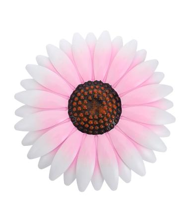 Cabilock Iron Pendant Flowers Decoration Vintage Home Decor Outdoor Wall Art Wall Hanging Pink