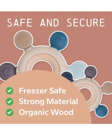 LoveyLu Silicone Teething Ring - BPA Free Teether Toy for Newborns | Chewable & Soothing Gum Pain Relief (Blue) - Buy Online on SooperMarket.com